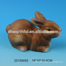 Decoração de cerâmica de presente de Páscoa em forma de coelho